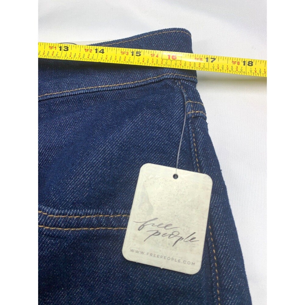 NWT Free People Jam Session Relaxed Denim Capri Jorts Dark Blue - Picture 5 of 12